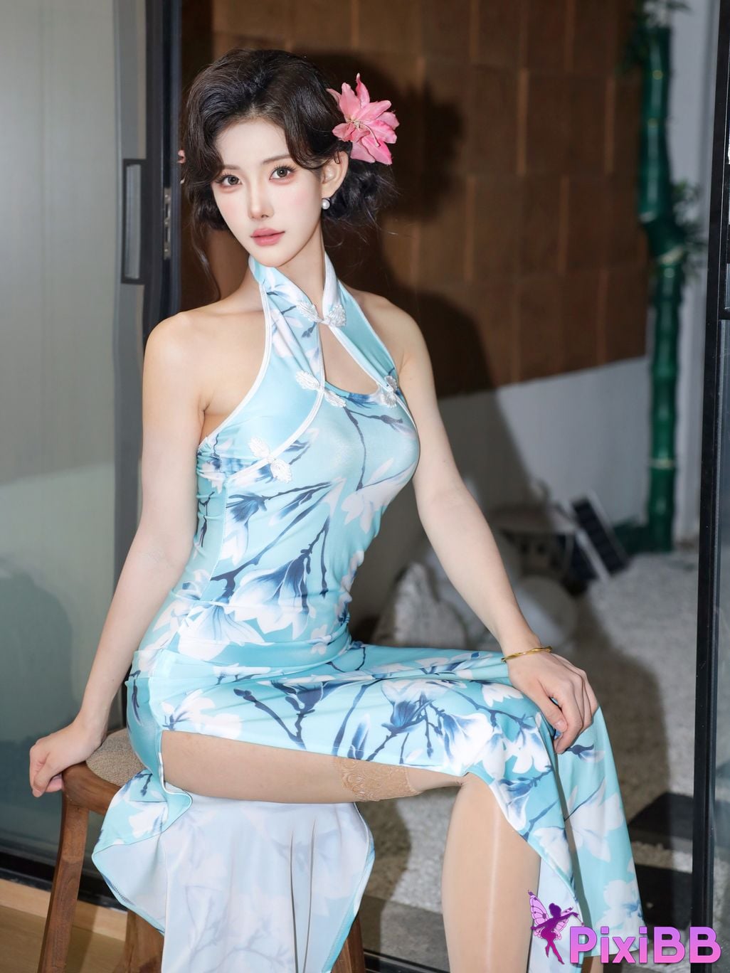 XR Uncensored Li Shuanger R18 Xiuren.com model Sexy cheongsam shredded meat PixiBB.COM 022