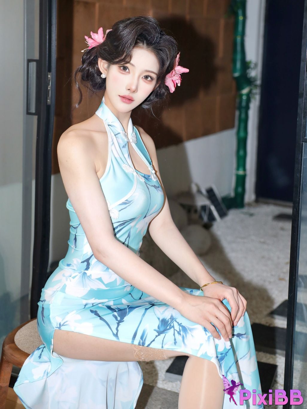 XR Uncensored Li Shuanger R18 Xiuren.com model Sexy cheongsam shredded meat PixiBB.COM 024