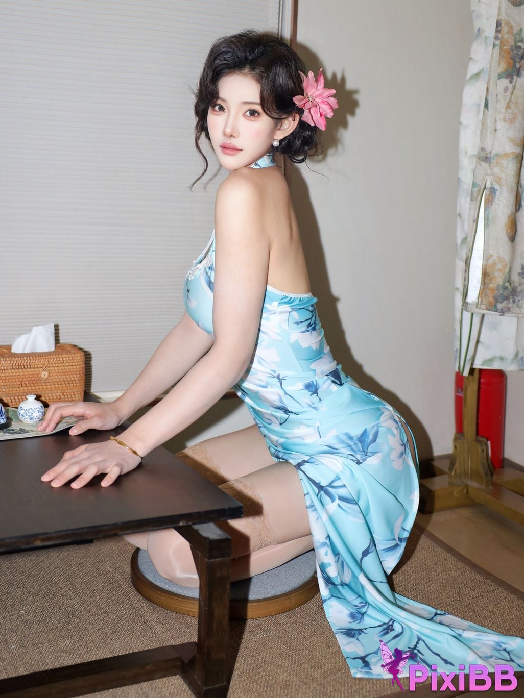 XR Uncensored Li Shuanger R18 Xiuren.com model Sexy cheongsam shredded meat PixiBB.COM 039