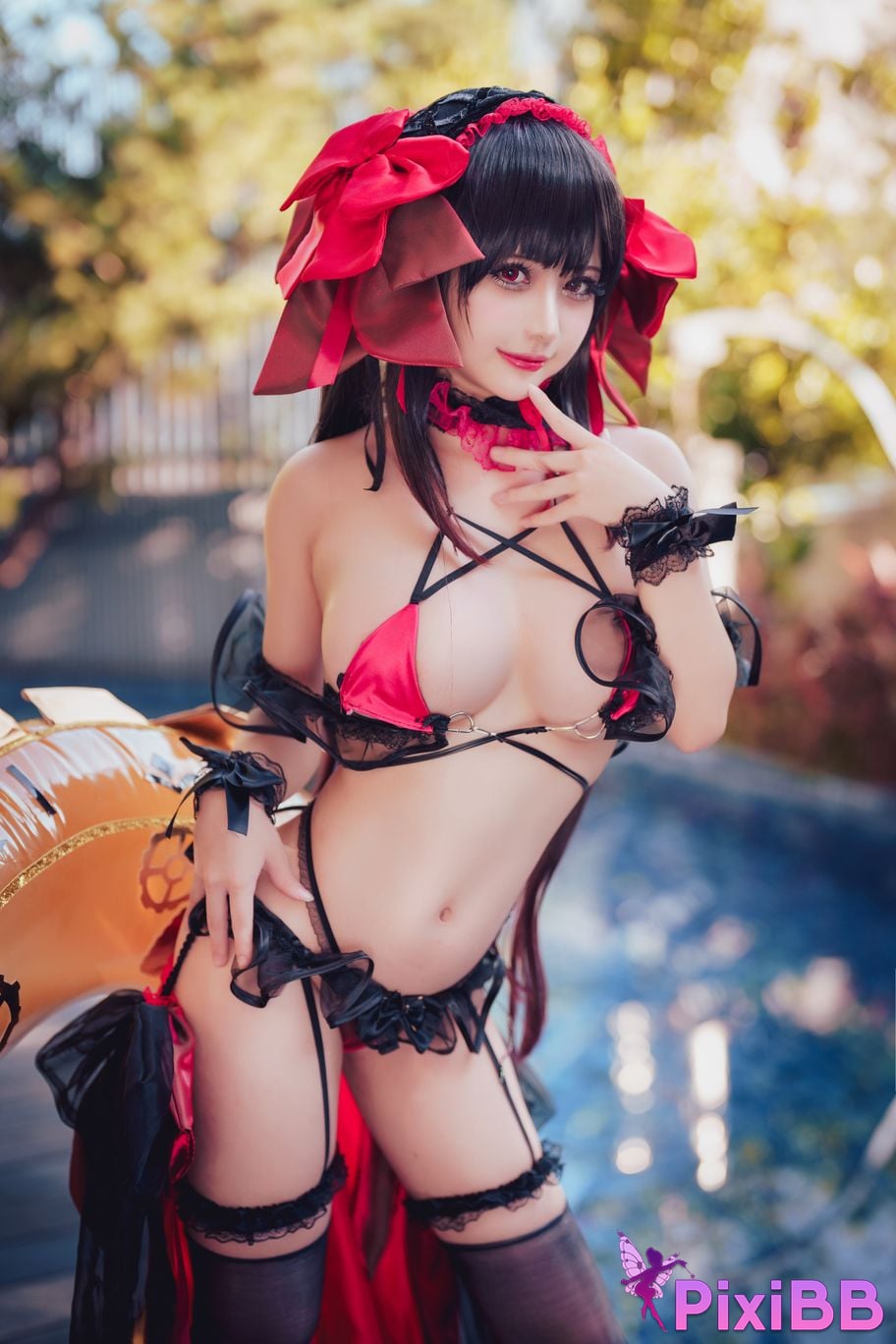 Coser Rinka Kurumi Tokisaki Swimsuit PixiBB.COM 001