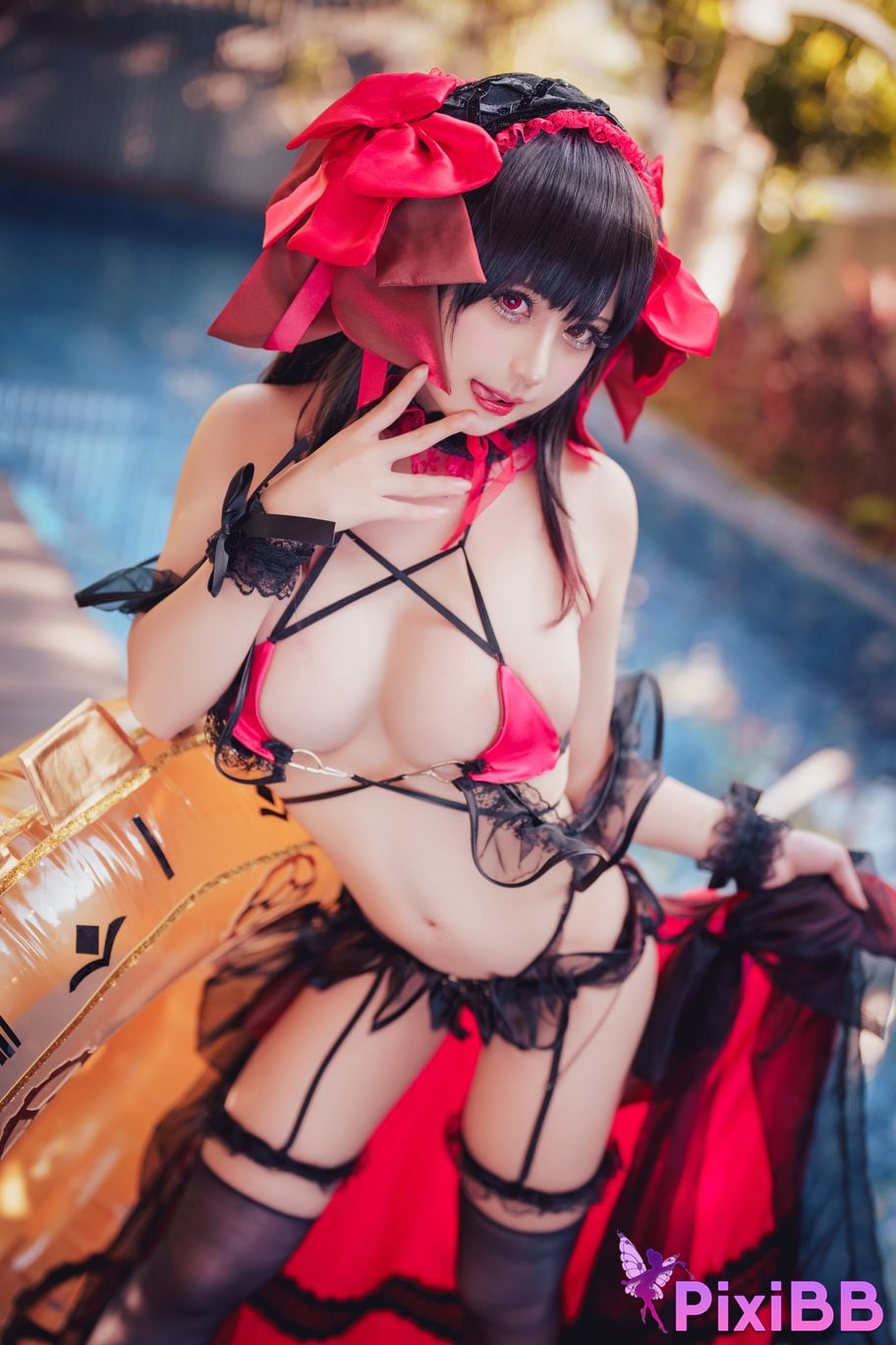 Coser Rinka Kurumi Tokisaki Swimsuit PixiBB.COM 002