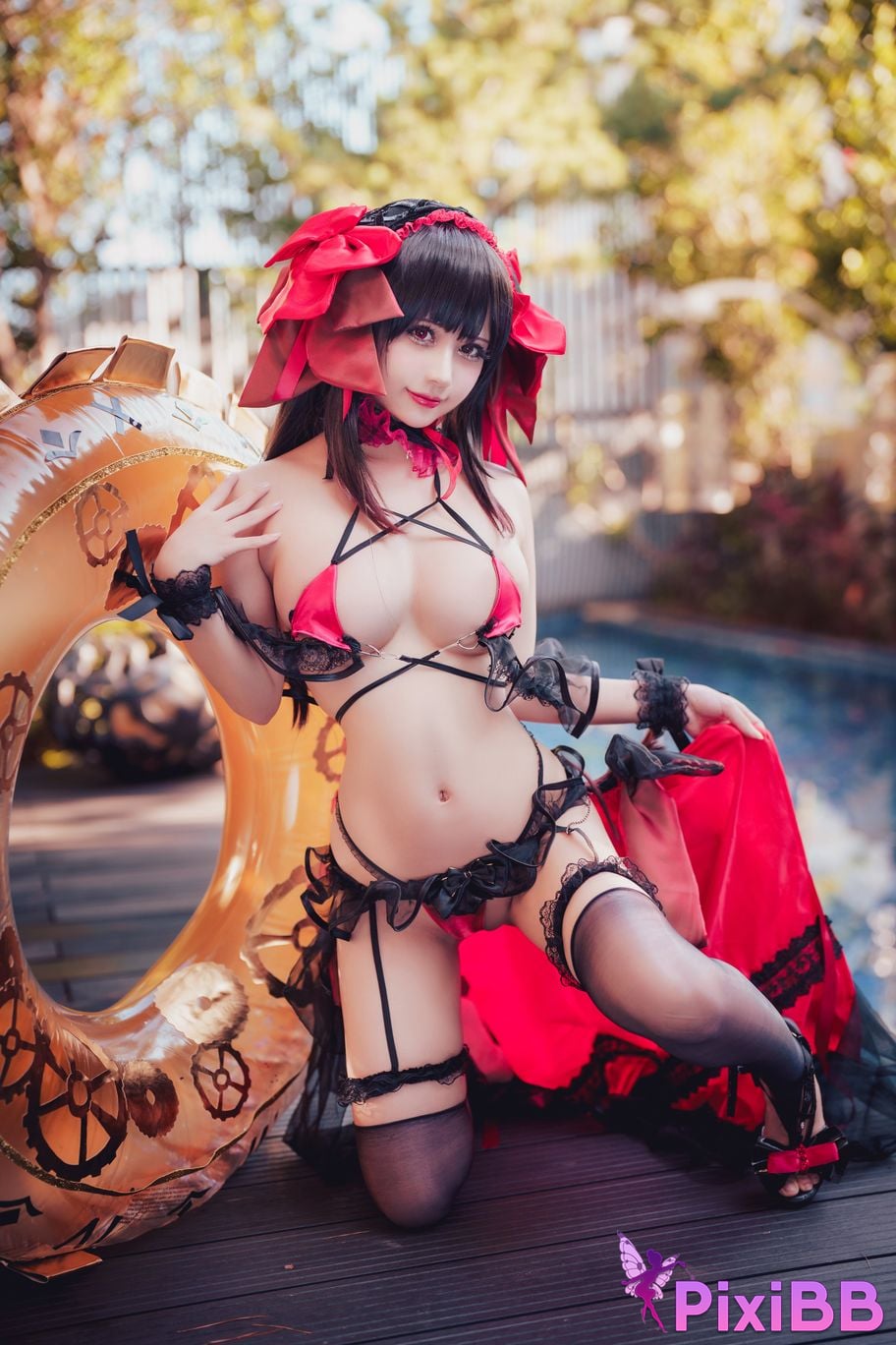 Coser Rinka Kurumi Tokisaki Swimsuit PixiBB.COM 006
