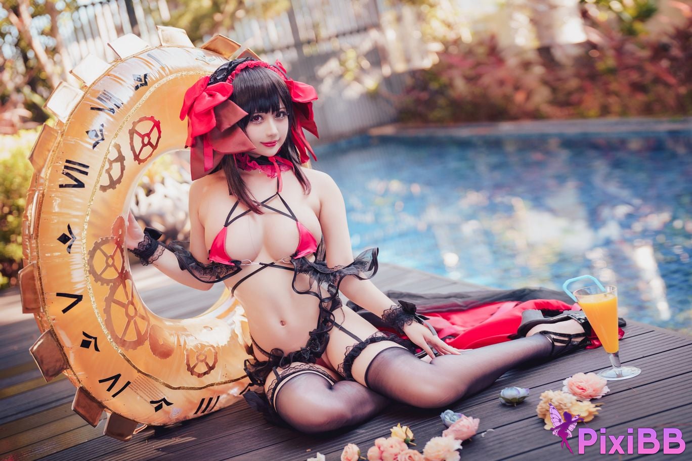 Coser Rinka Kurumi Tokisaki Swimsuit PixiBB.COM 008