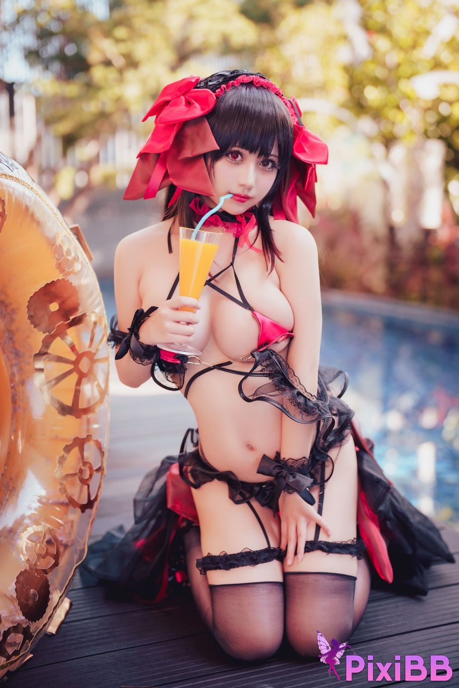Coser Rinka Kurumi Tokisaki Swimsuit PixiBB.COM 026