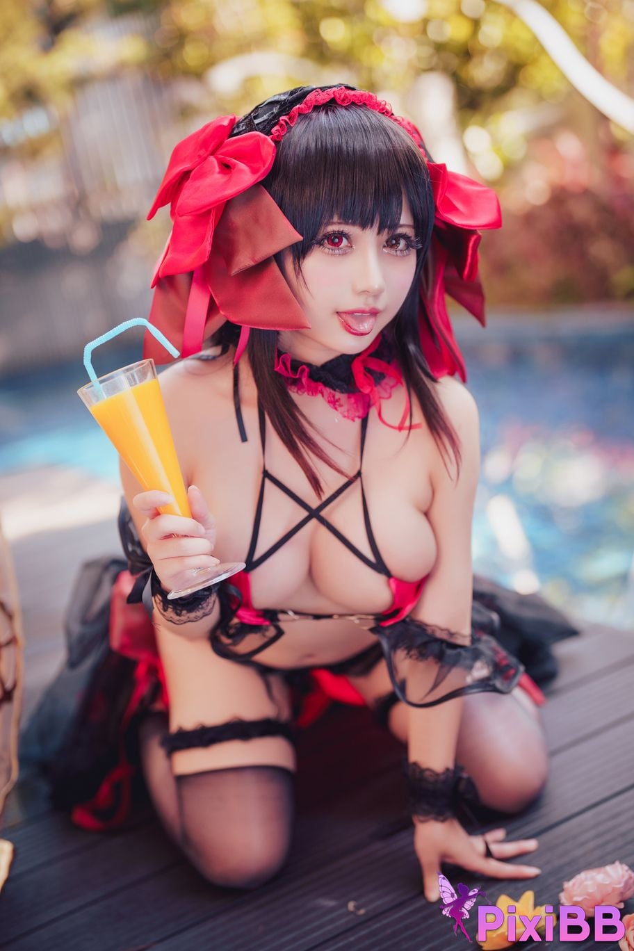 Coser Rinka Kurumi Tokisaki Swimsuit PixiBB.COM 027