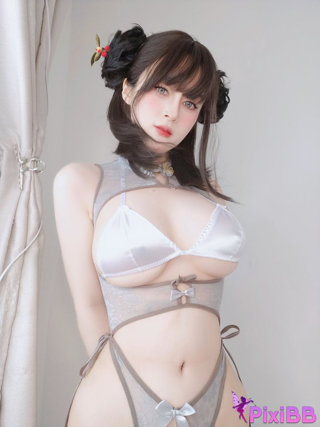 Cosplay White Bow 81 Fantia 2024.10 Chinese Girl Purple Wife PixiBB.COM 093