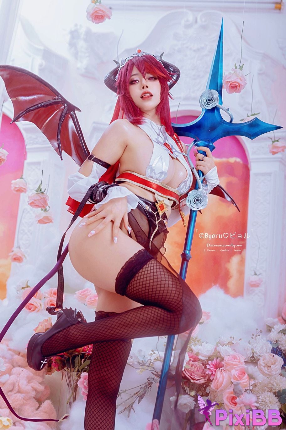 Cosplay Byoru Rosaria Succubus Genshin Impact PixiBB.COM 001
