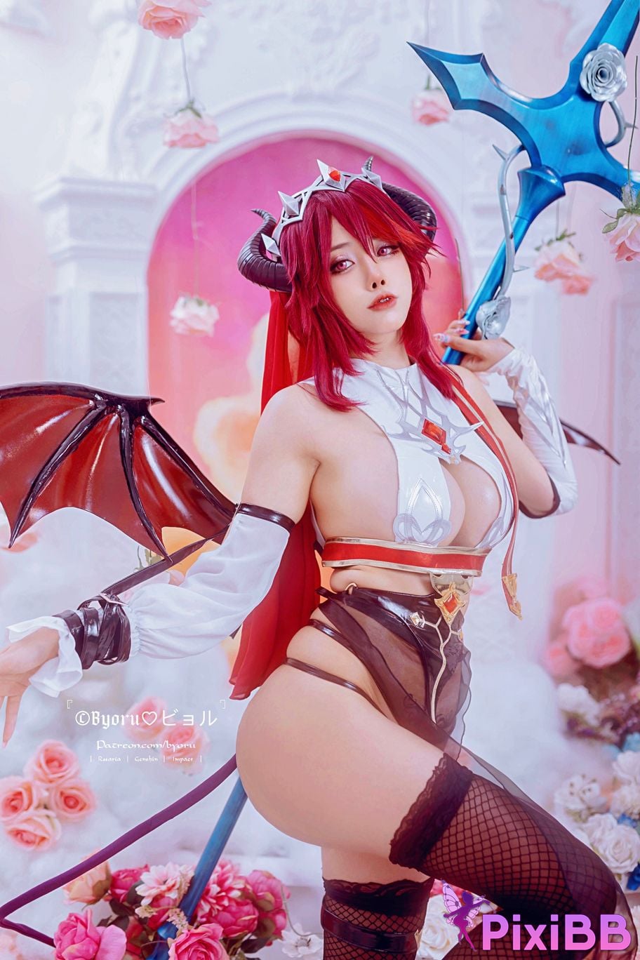 Cosplay Byoru Rosaria Succubus Genshin Impact PixiBB.COM 003