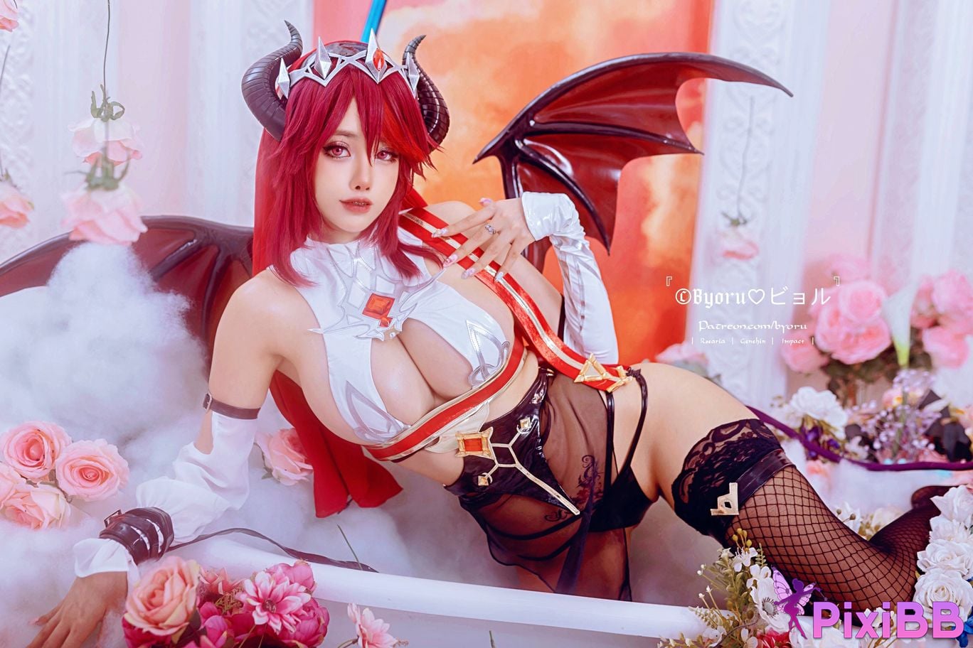 Cosplay Byoru Rosaria Succubus Genshin Impact PixiBB.COM 008