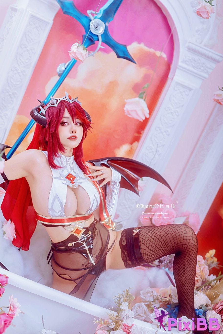 Cosplay Byoru Rosaria Succubus Genshin Impact PixiBB.COM 010