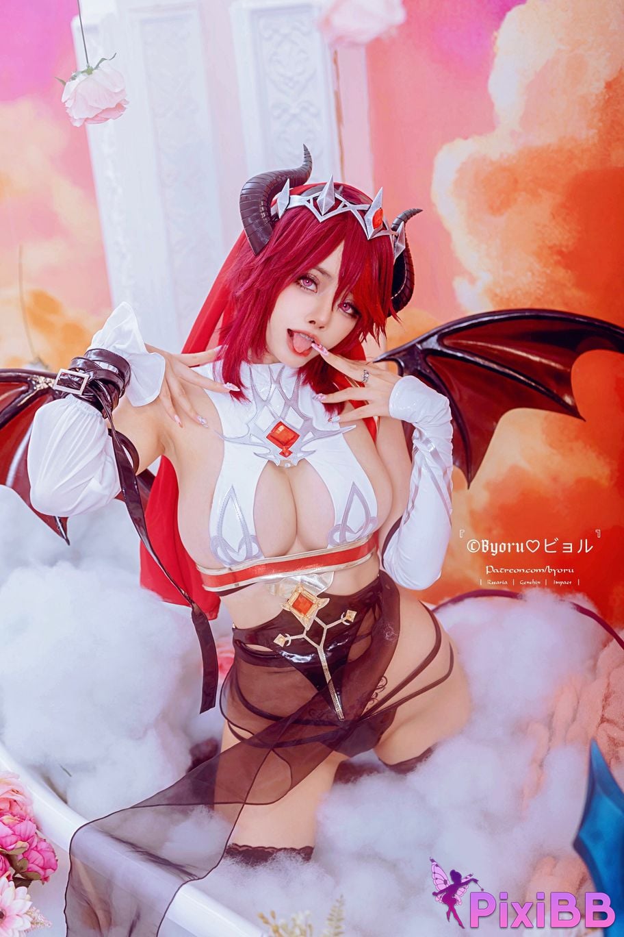 Cosplay Byoru Rosaria Succubus Genshin Impact PixiBB.COM 012