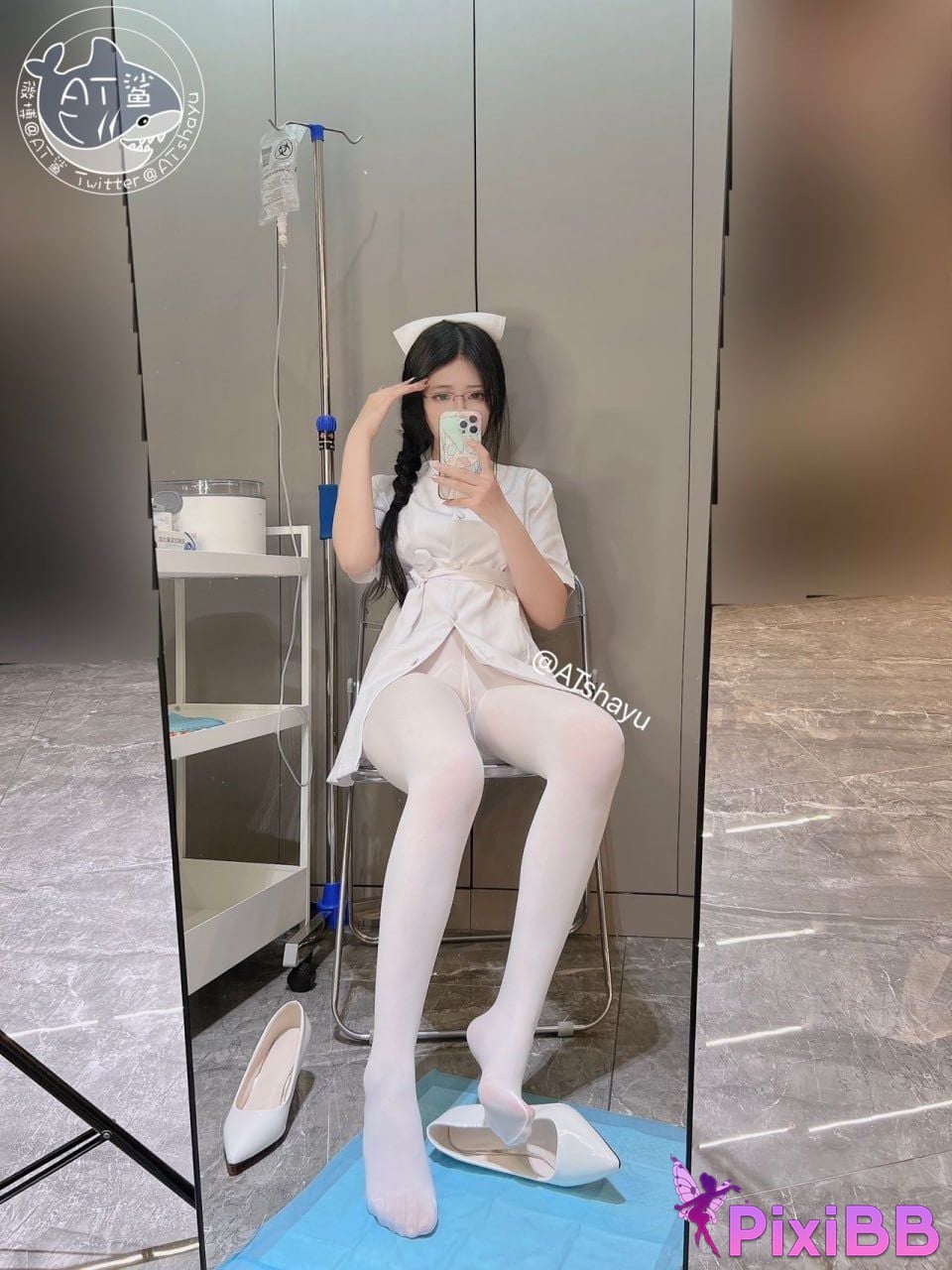 Cosplay AT Shark White Silk Nurse PixiBB.COM 016