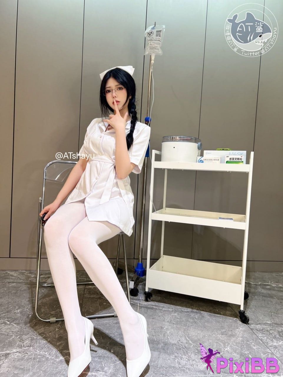 Cosplay AT Shark White Silk Nurse PixiBB.COM 028