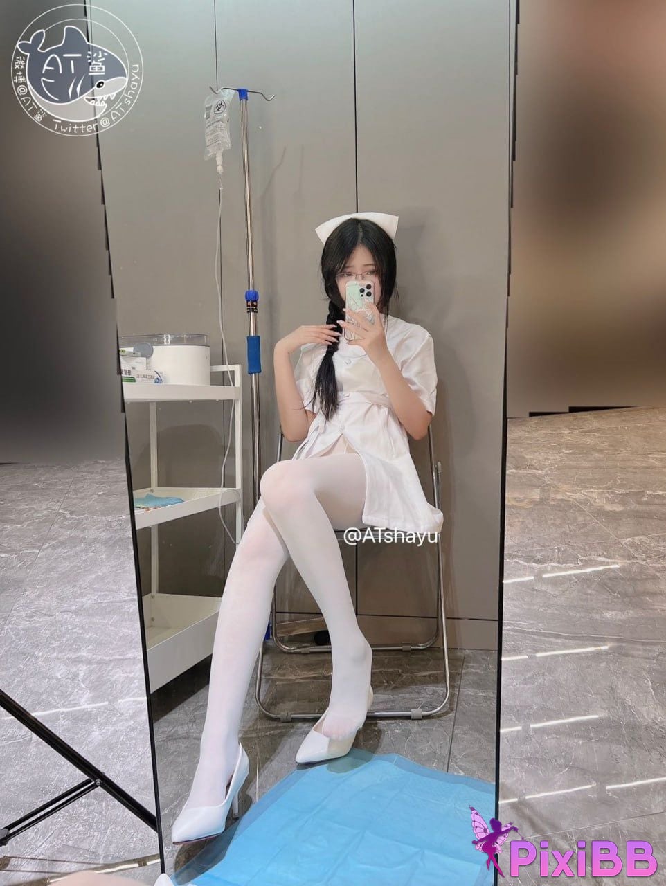 Cosplay AT Shark White Silk Nurse PixiBB.COM 035