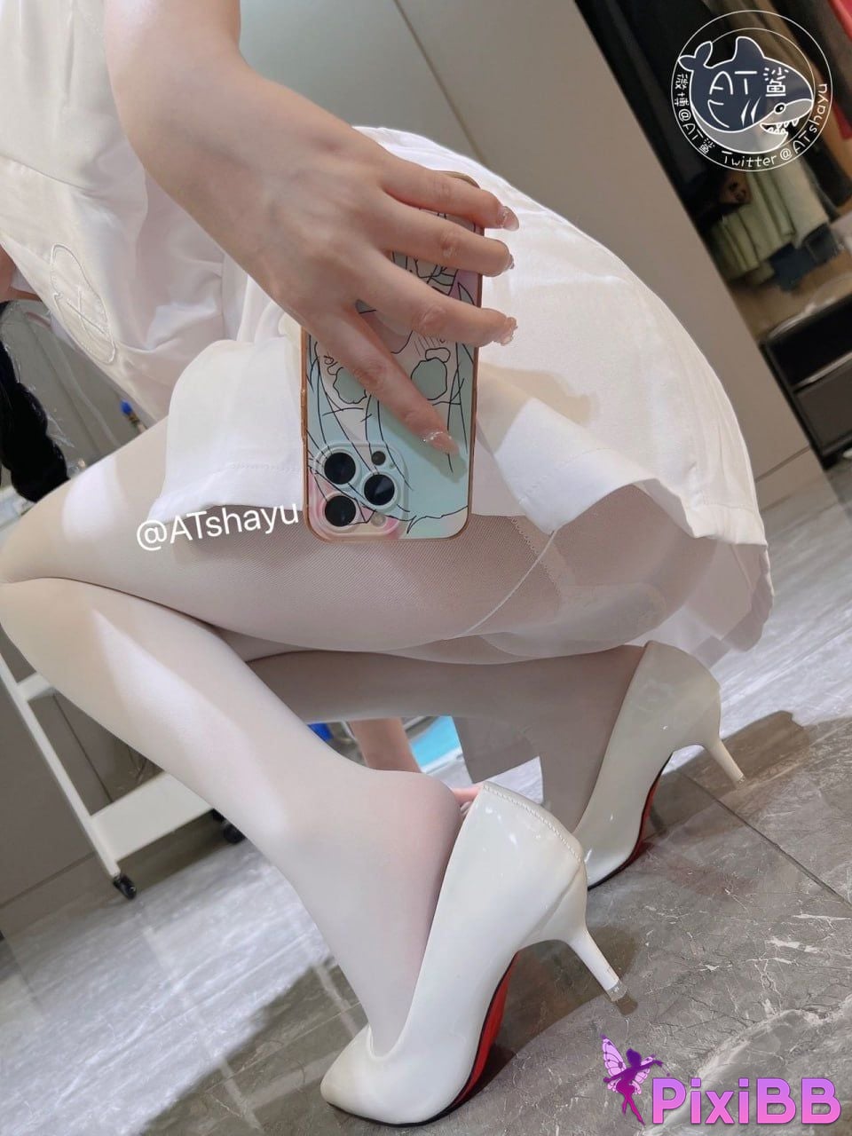 Cosplay AT Shark White Silk Nurse PixiBB.COM 036