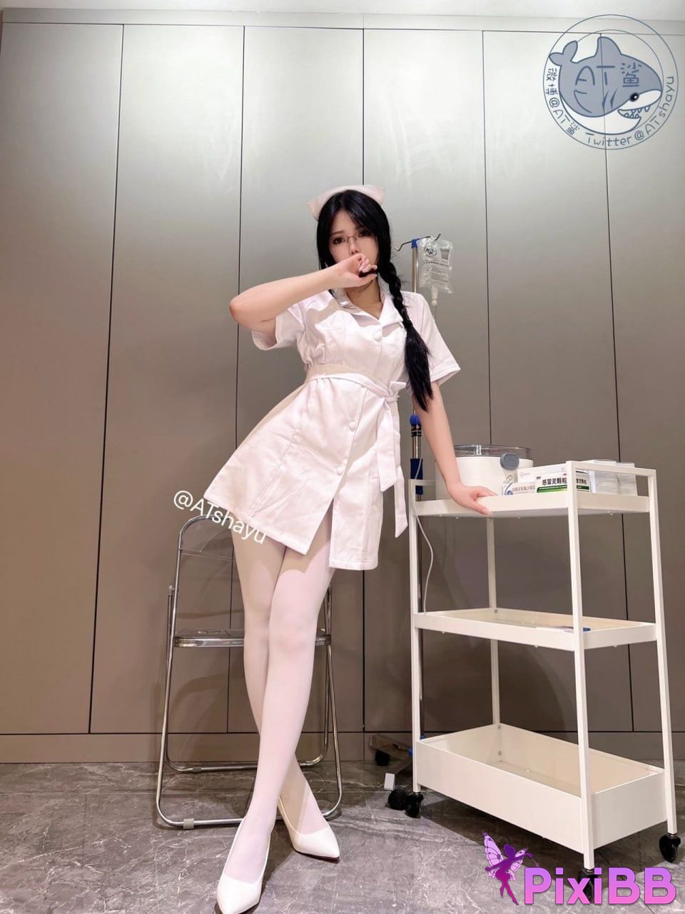 Cosplay AT Shark White Silk Nurse PixiBB.COM 043