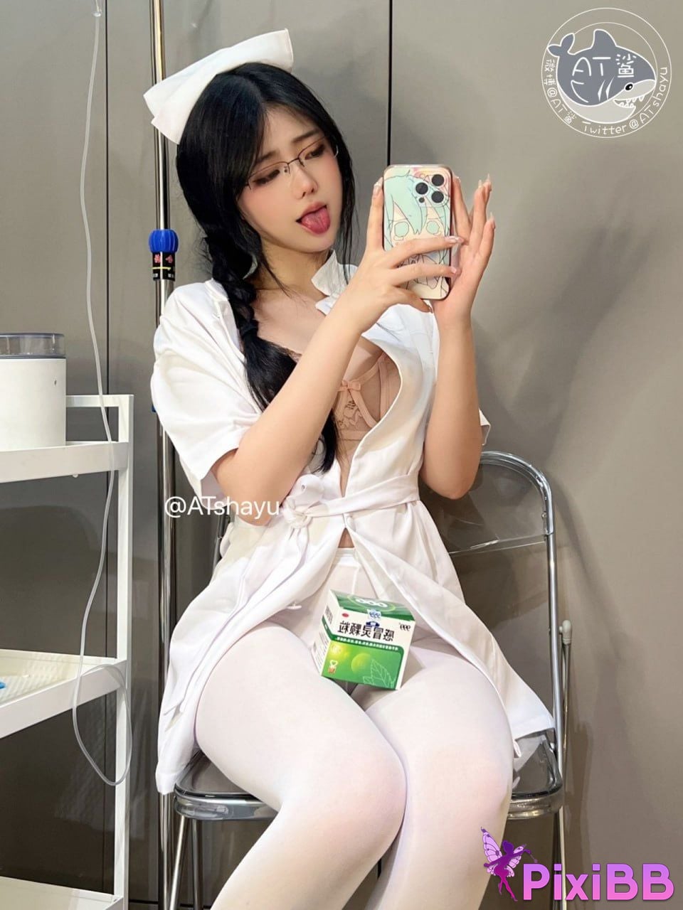 Cosplay AT Shark White Silk Nurse PixiBB.COM 047