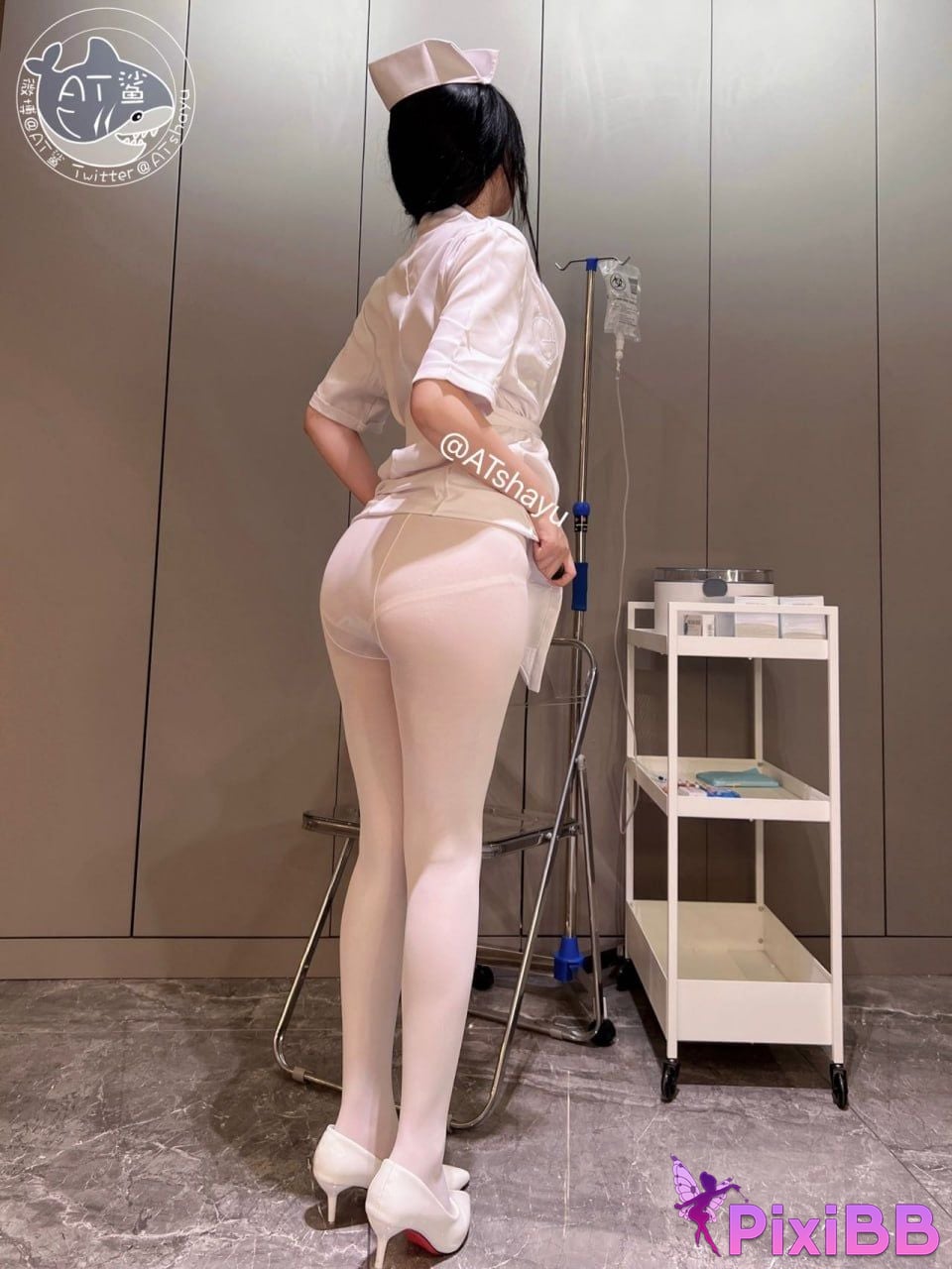 Cosplay AT Shark White Silk Nurse PixiBB.COM 067