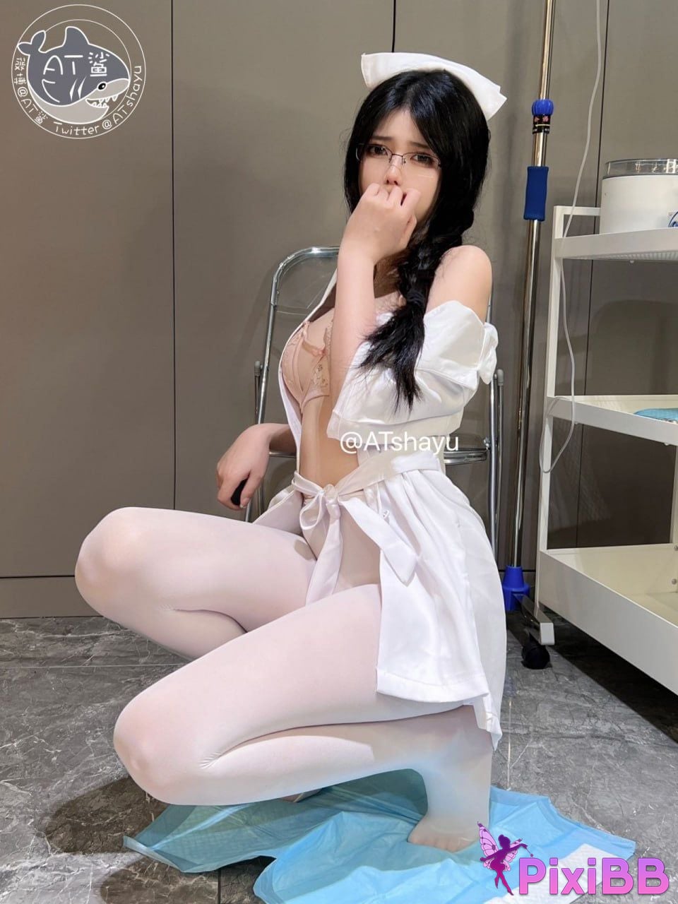 Cosplay AT Shark White Silk Nurse PixiBB.COM 075