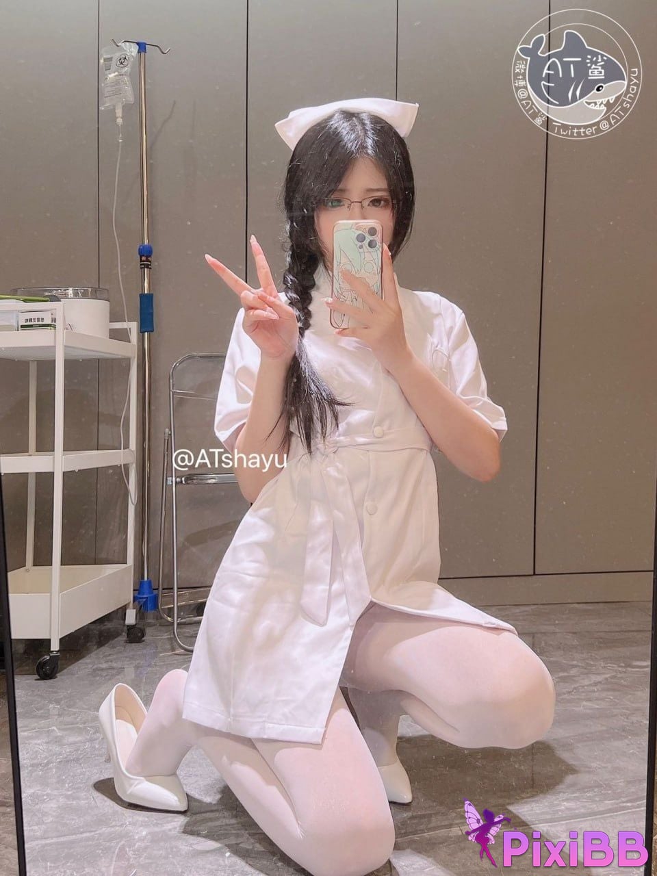 Cosplay AT Shark White Silk Nurse PixiBB.COM 083