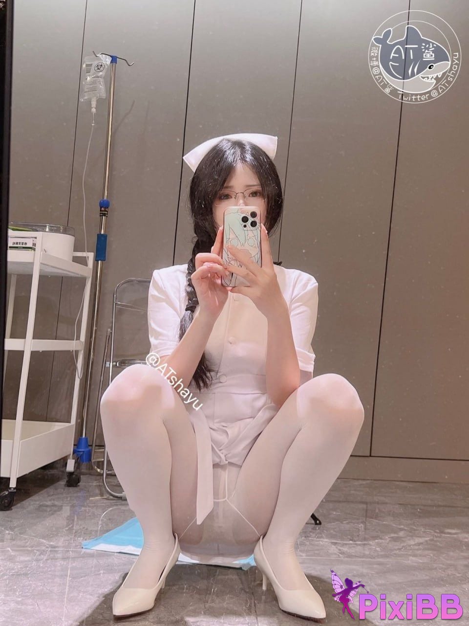 Cosplay AT Shark White Silk Nurse PixiBB.COM 093