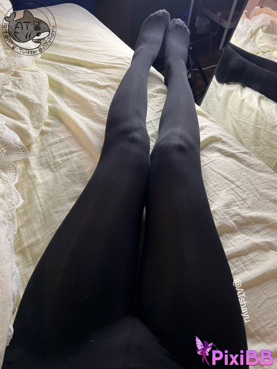 Cosplay AT Shark Original camera texture black pantyhose PixiBB.COM 008