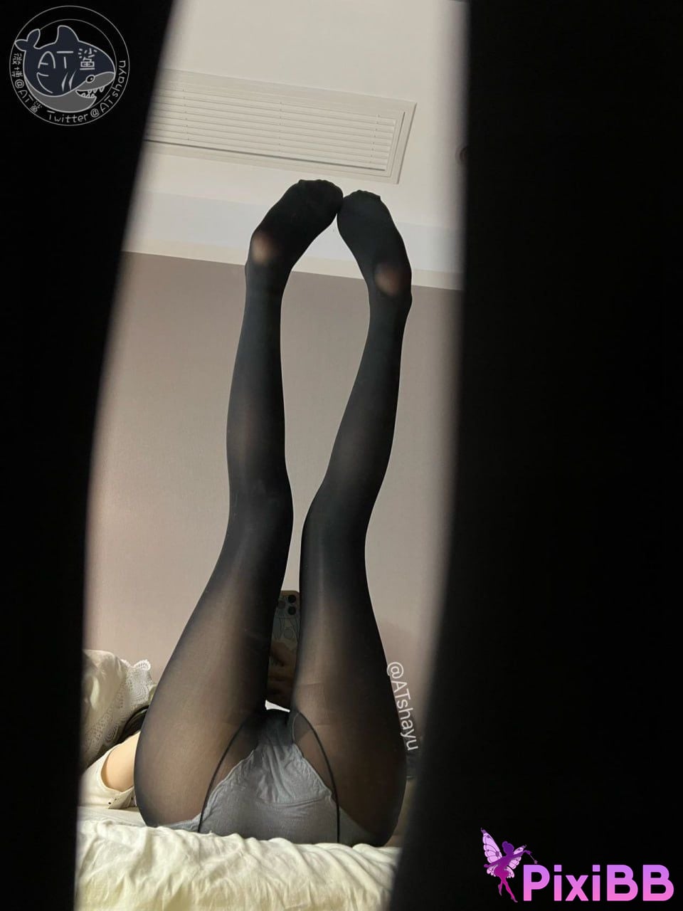 Cosplay AT Shark Original camera texture black pantyhose PixiBB.COM 027