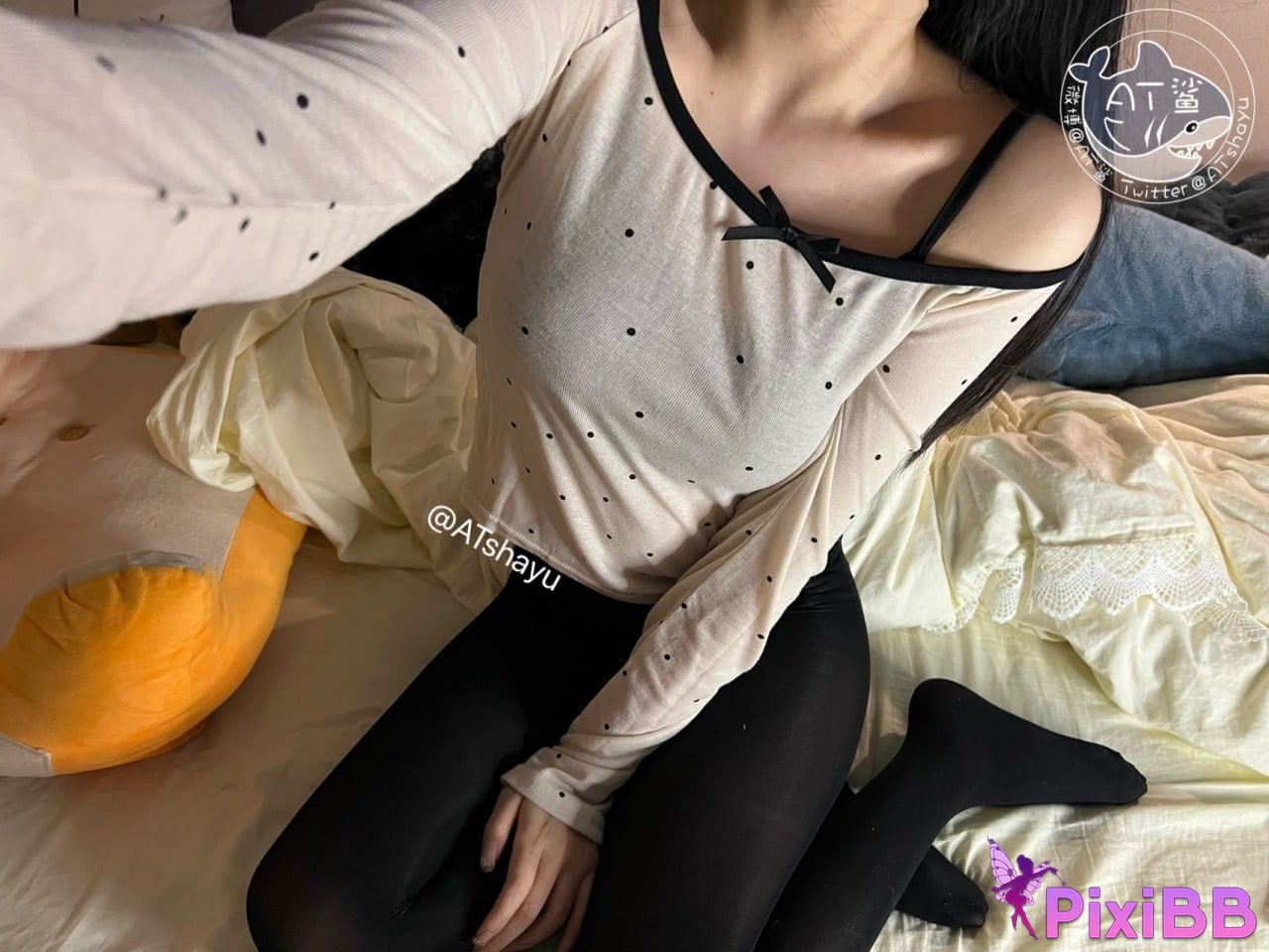 Cosplay AT Shark Original camera texture black pantyhose PixiBB.COM 057