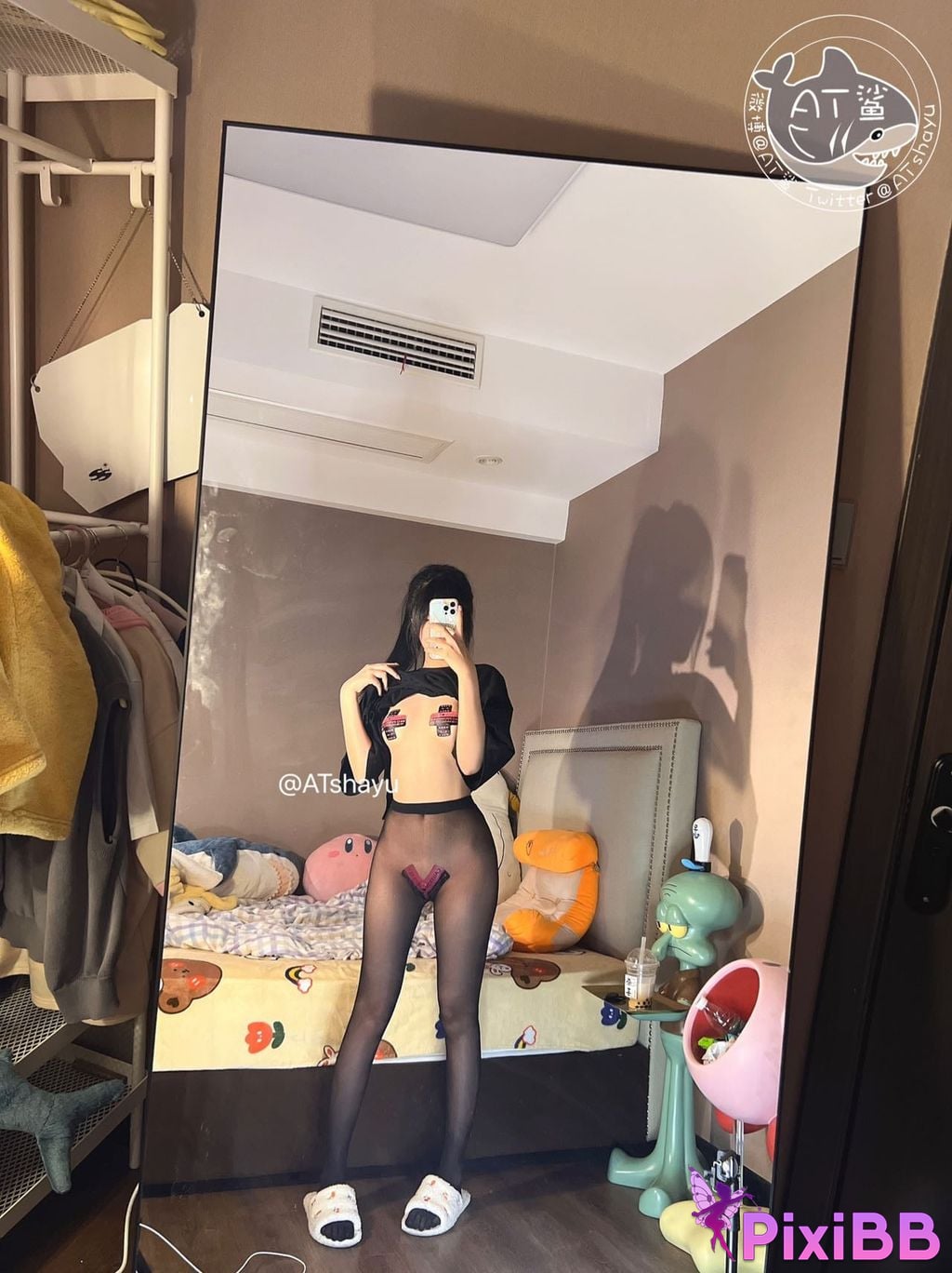 Cosplay AT Shark Black stockings PixiBB.COM 008