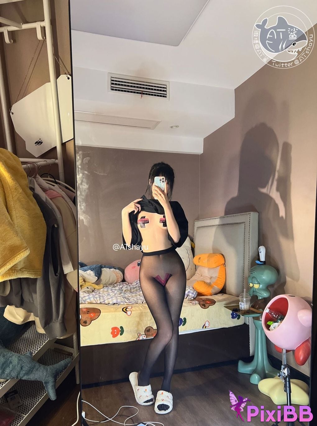 Cosplay AT Shark Black stockings PixiBB.COM 010