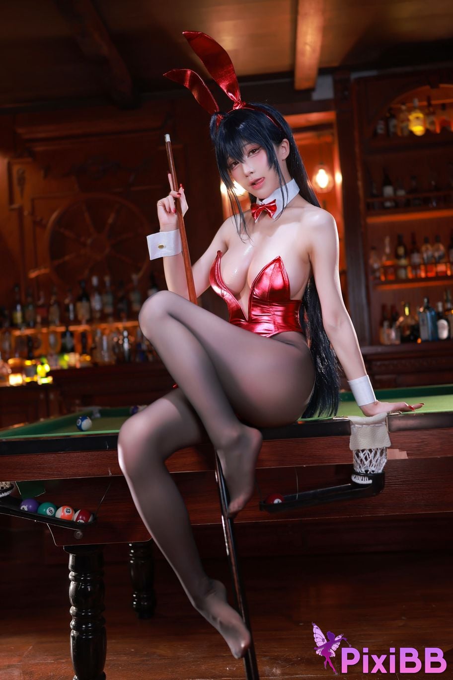 Cosplay Shui Miao Aqua Azur Lane Taihou Bunny Dafeng Girl PixiBB.COM 002