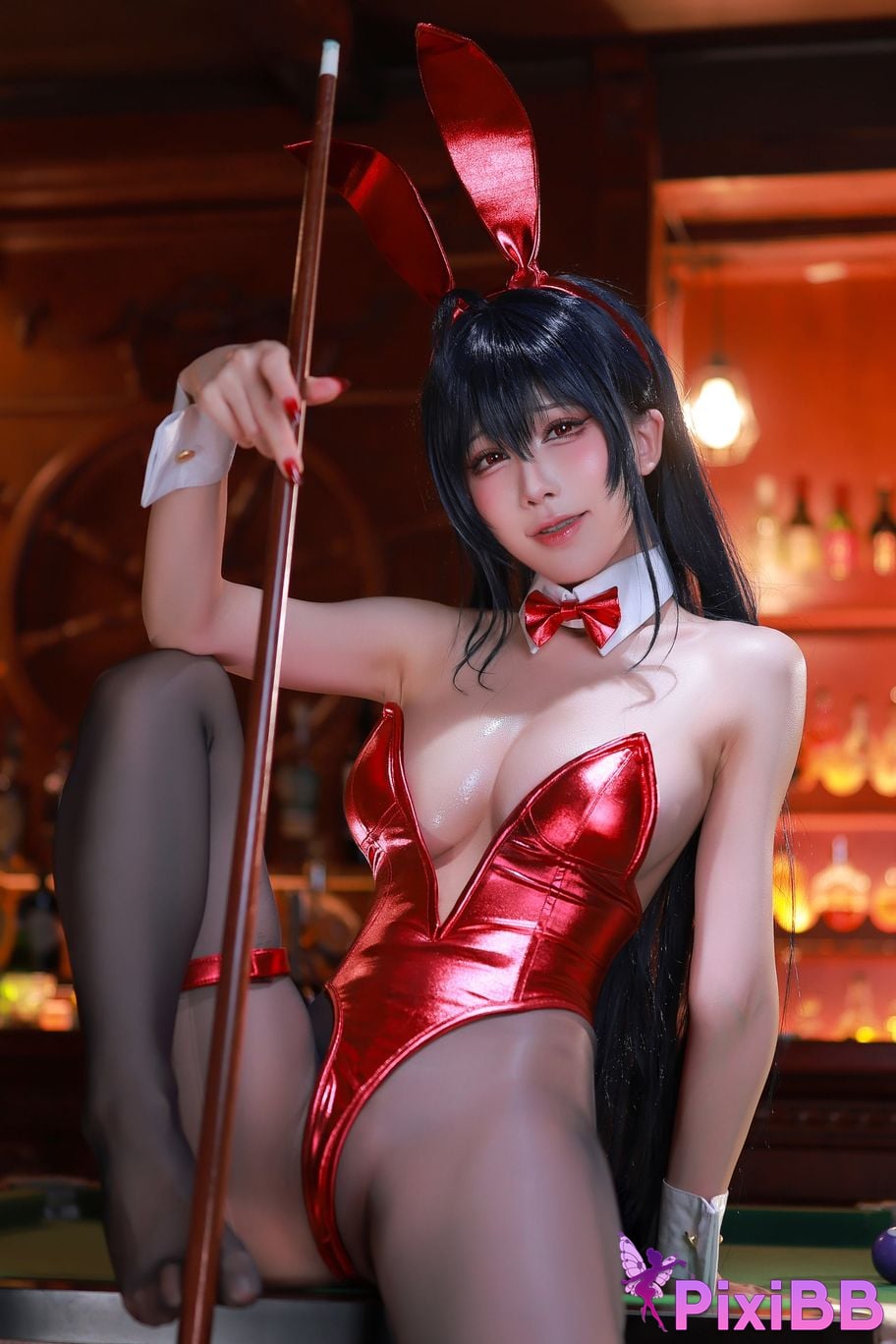 Cosplay Shui Miao Aqua Azur Lane Taihou Bunny Dafeng Girl PixiBB.COM 006