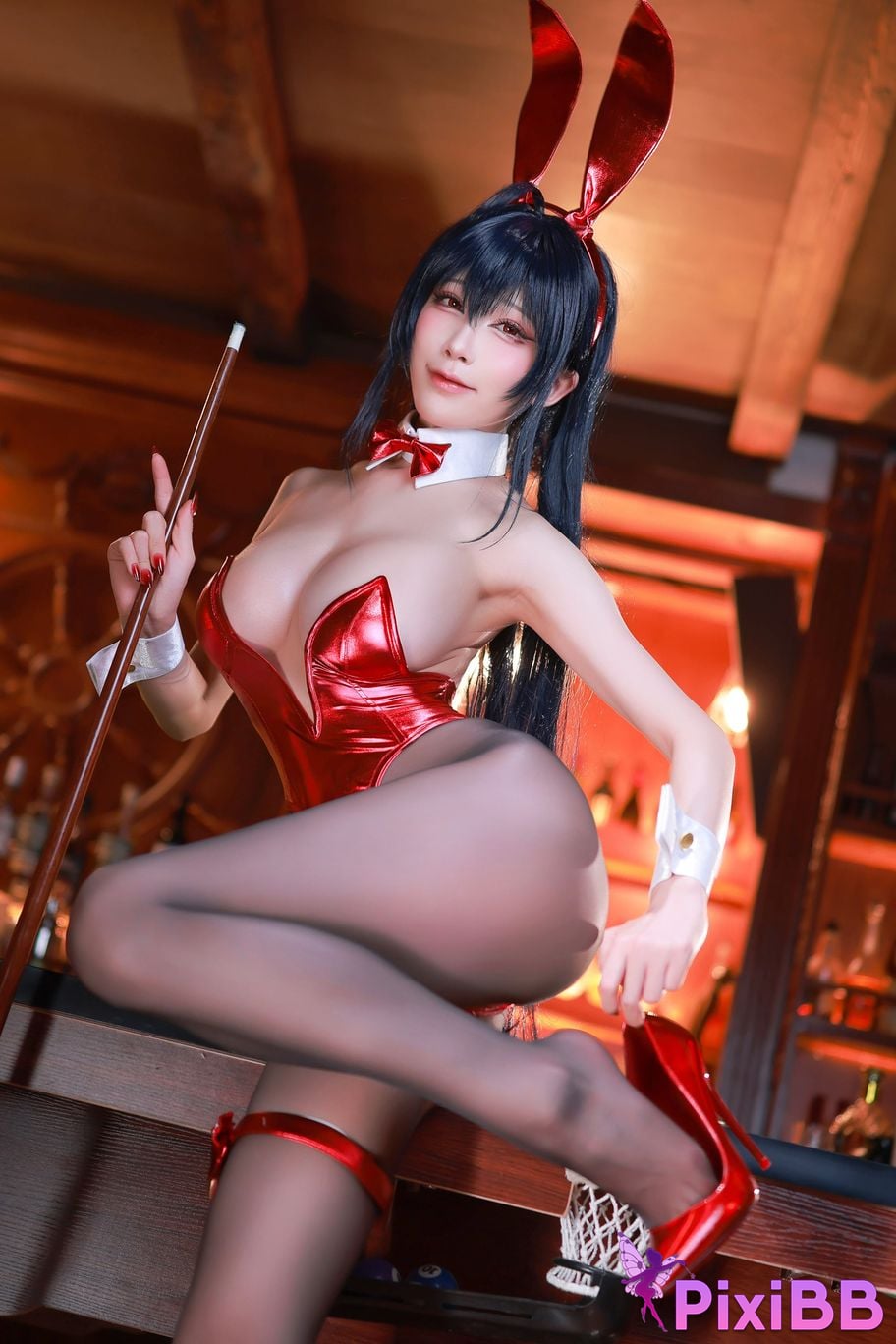 Cosplay Shui Miao Aqua Azur Lane Taihou Bunny Dafeng Girl PixiBB.COM 012