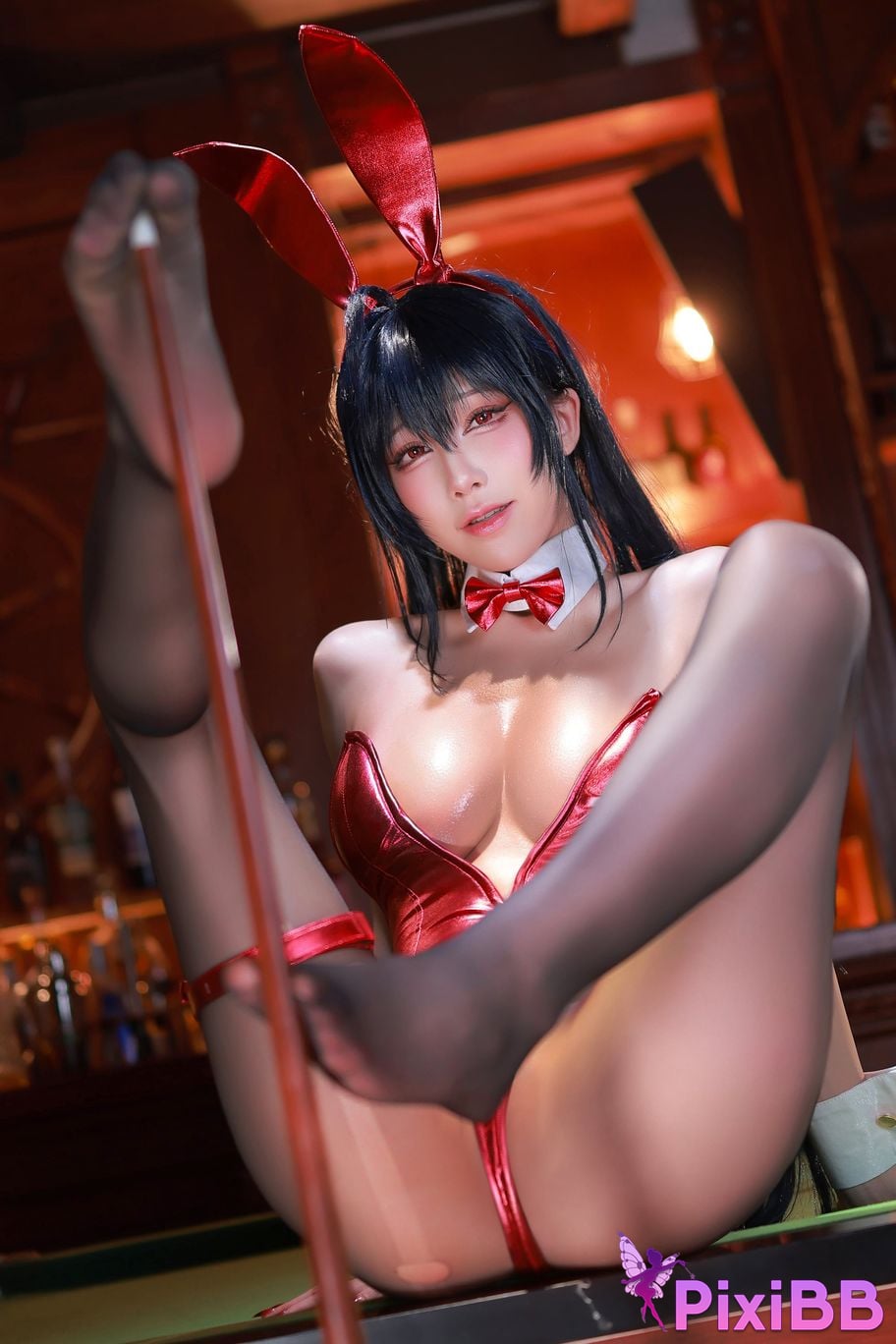 Cosplay Shui Miao Aqua Azur Lane Taihou Bunny Dafeng Girl PixiBB.COM 014