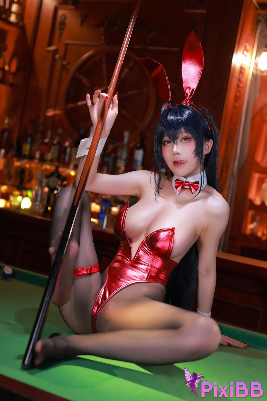 Cosplay Shui Miao Aqua Azur Lane Taihou Bunny Dafeng Girl PixiBB.COM 024