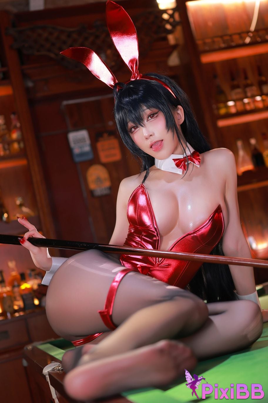 Cosplay Shui Miao Aqua Azur Lane Taihou Bunny Dafeng Girl PixiBB.COM 042