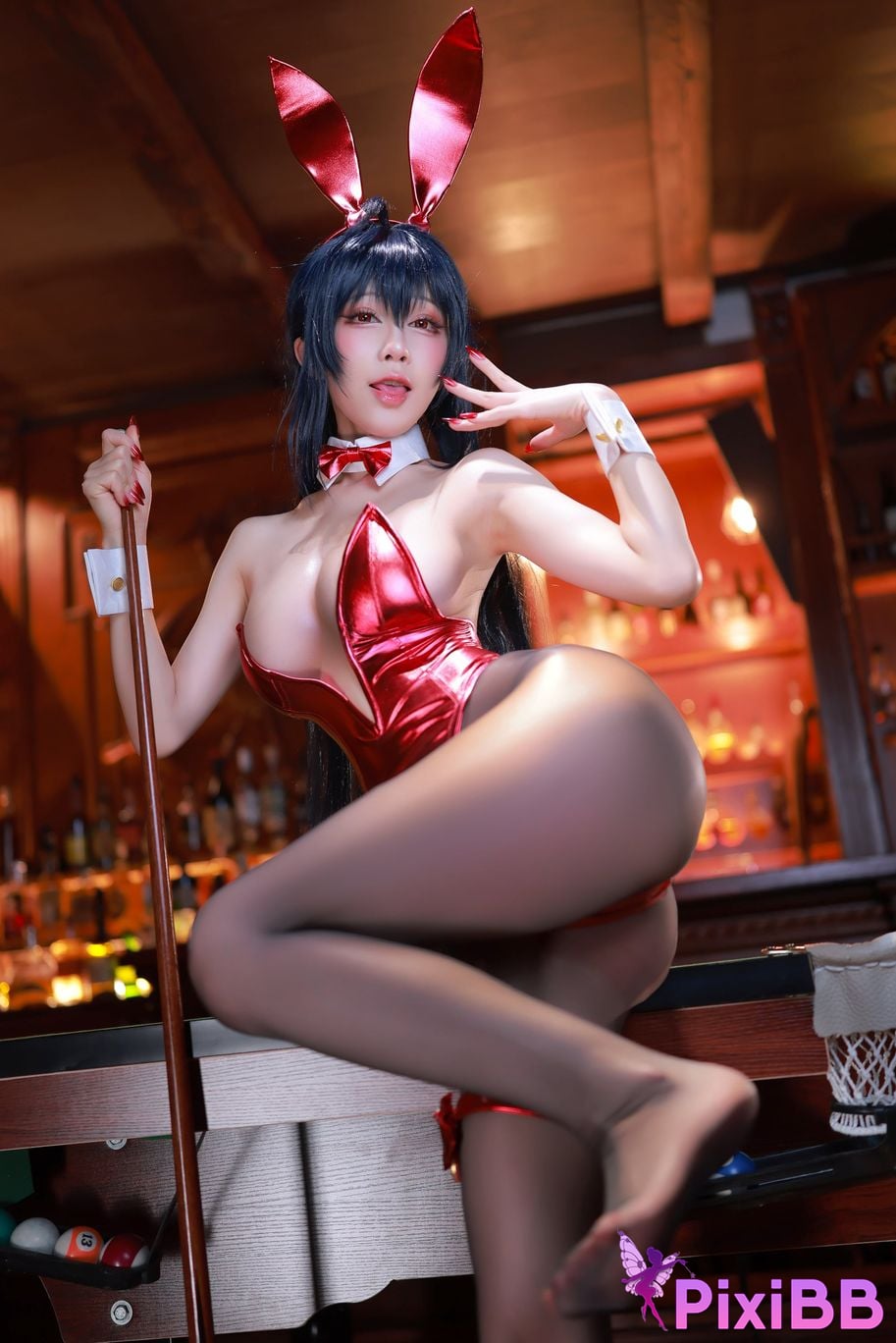 Cosplay Shui Miao Aqua Azur Lane Taihou Bunny Dafeng Girl PixiBB.COM 058