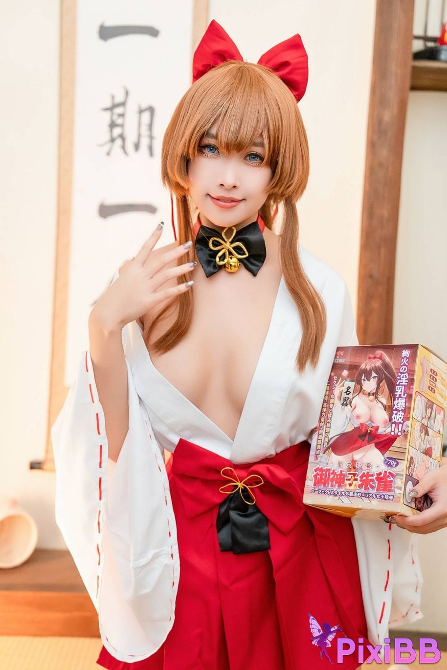 Cosplay Mumu Momo Sheng Nu Shou Yan Miko Suzaku ao jiao yu jie quan luo yin ru bao po PixiBB.COM 032