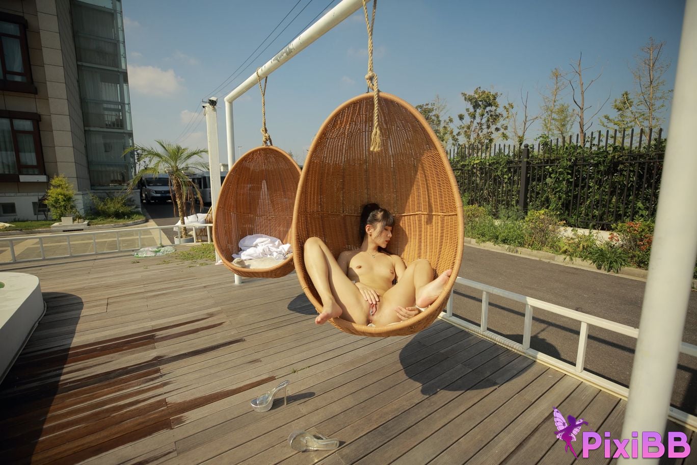 Private Photoshoot Cat Top Slim High Ponytail Outdoor PixiBB.COM 028