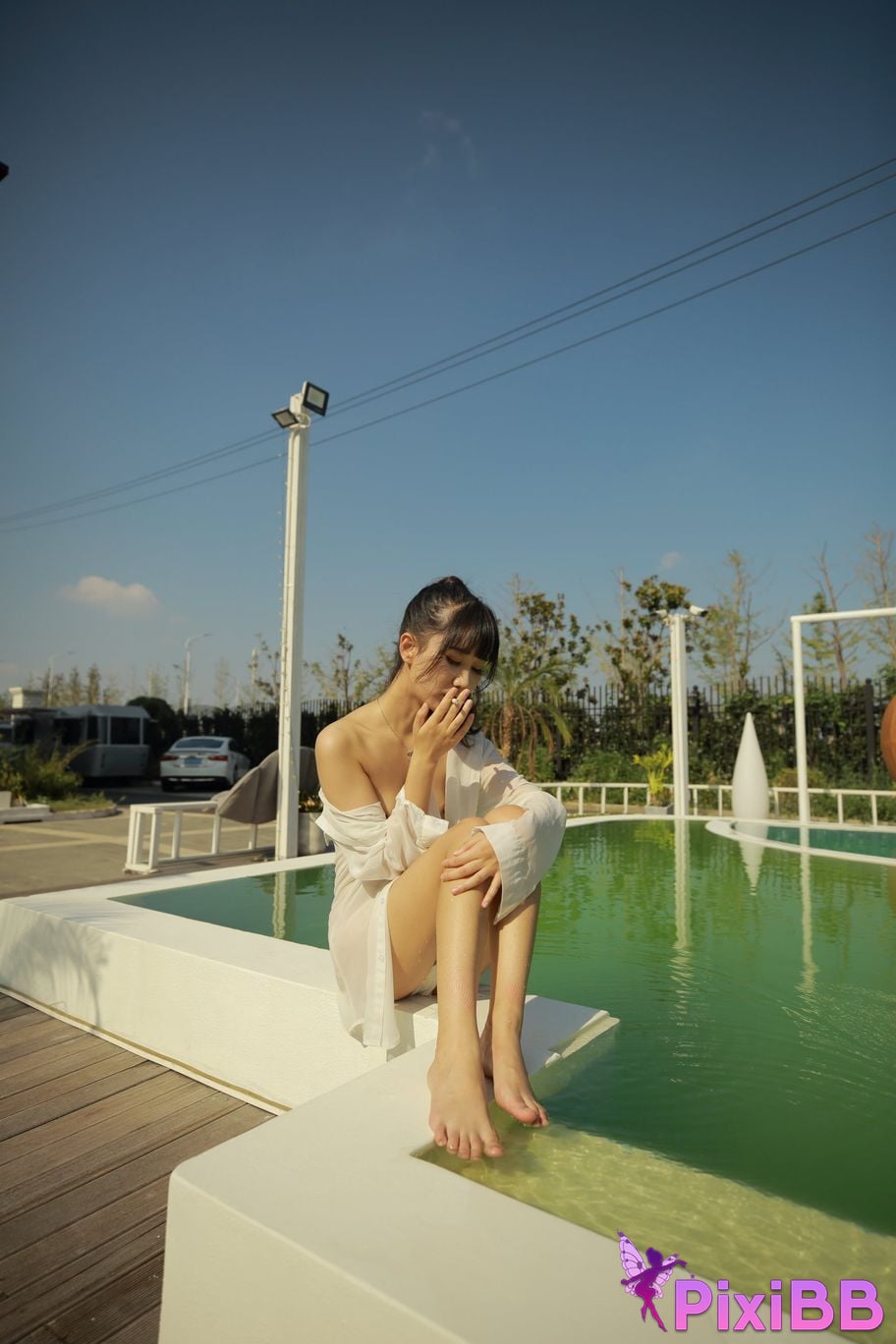 Private Photoshoot Cat Top Slim High Ponytail Outdoor PixiBB.COM 065