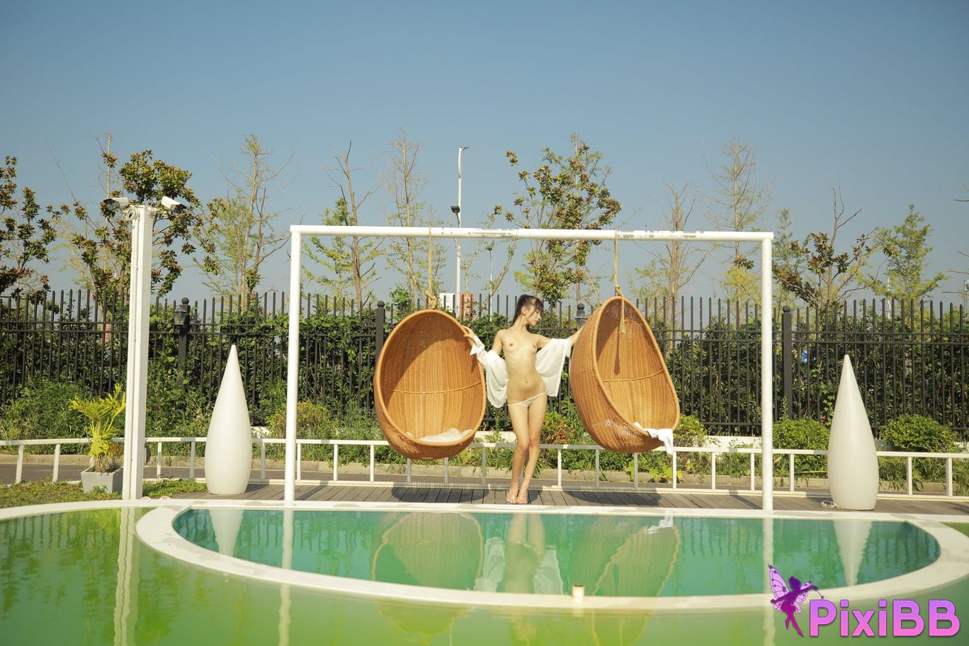 Private Photoshoot Cat Top Slim High Ponytail Outdoor PixiBB.COM 116