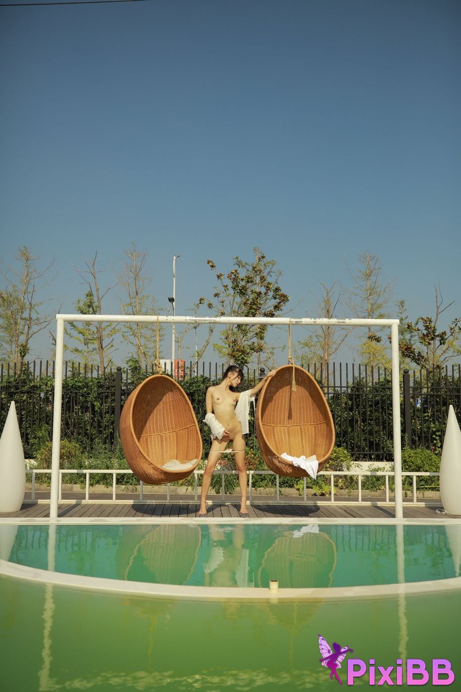 Private Photoshoot Cat Top Slim High Ponytail Outdoor PixiBB.COM 120