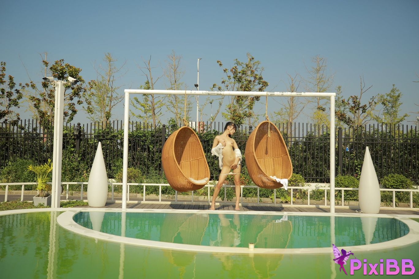 Private Photoshoot Cat Top Slim High Ponytail Outdoor PixiBB.COM 122