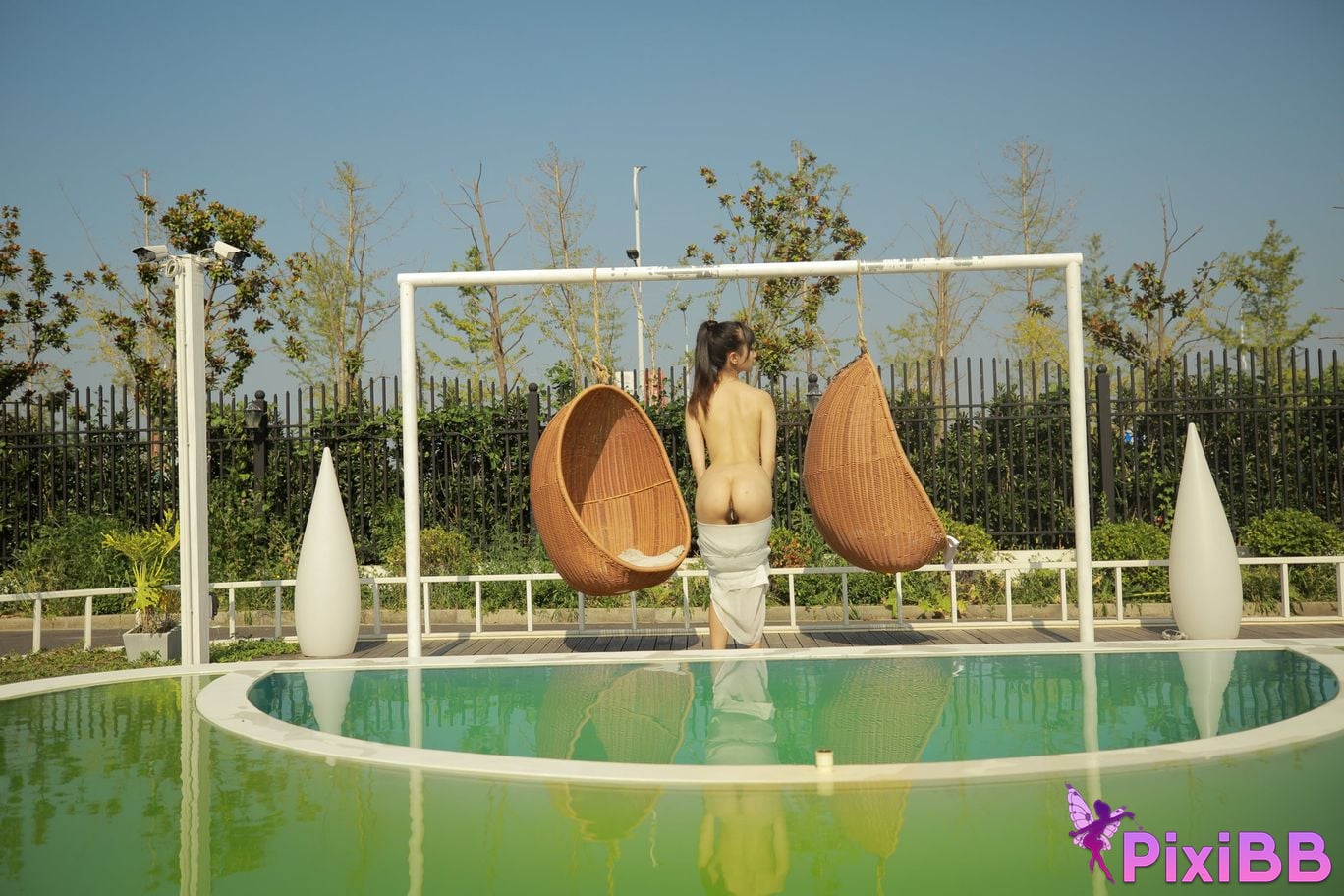 Private Photoshoot Cat Top Slim High Ponytail Outdoor PixiBB.COM 131