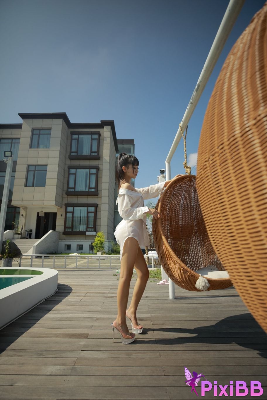 Private Photoshoot Cat Top Slim High Ponytail Outdoor PixiBB.COM 323