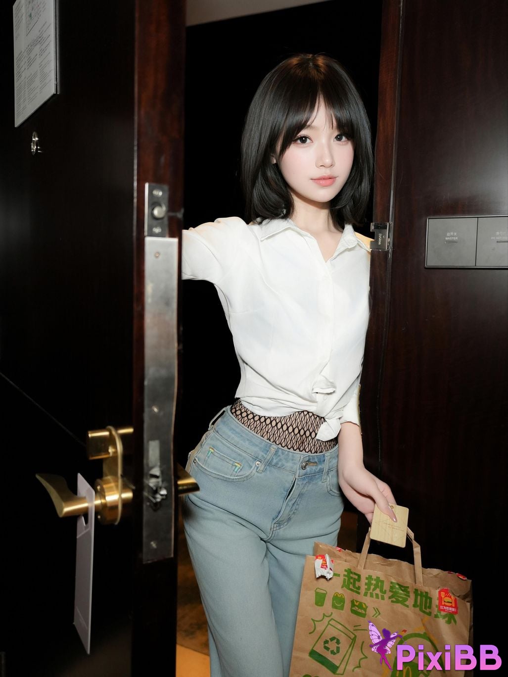 XR Uncensored Juice R18 Xiuren Model Currys Black Lace Mesh Socks PixiBB.COM 001