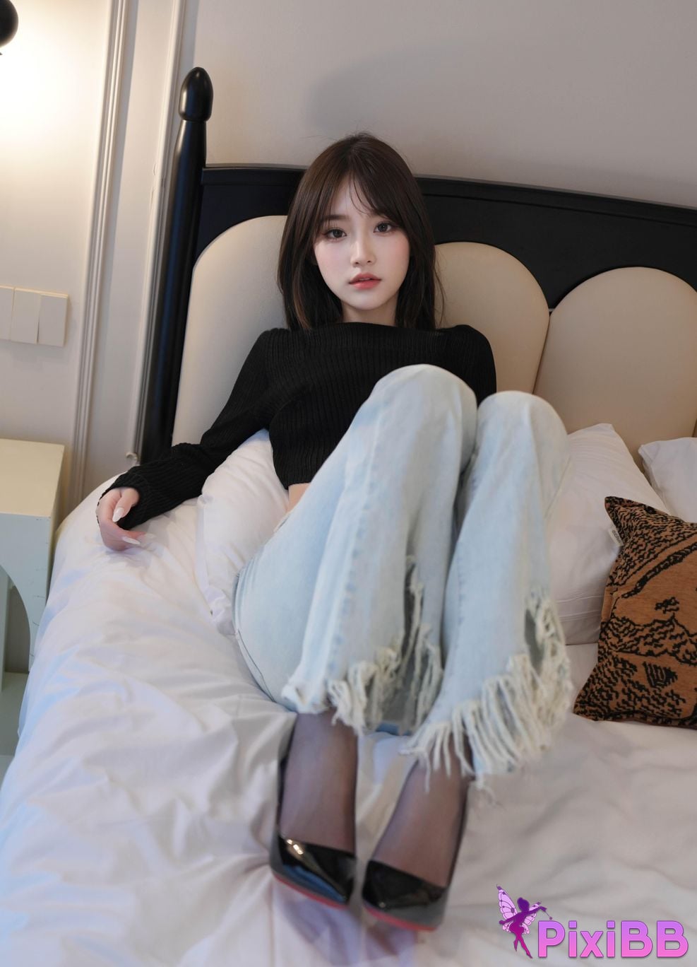 XR Uncensored juice R18 Xiuren.com model shrimp thread under jeans black silk PixiBB.COM 009