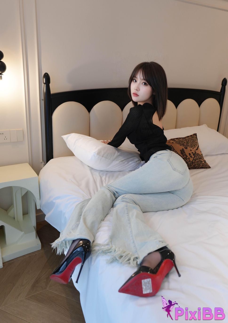 XR Uncensored juice R18 Xiuren.com model shrimp thread under jeans black silk PixiBB.COM 012