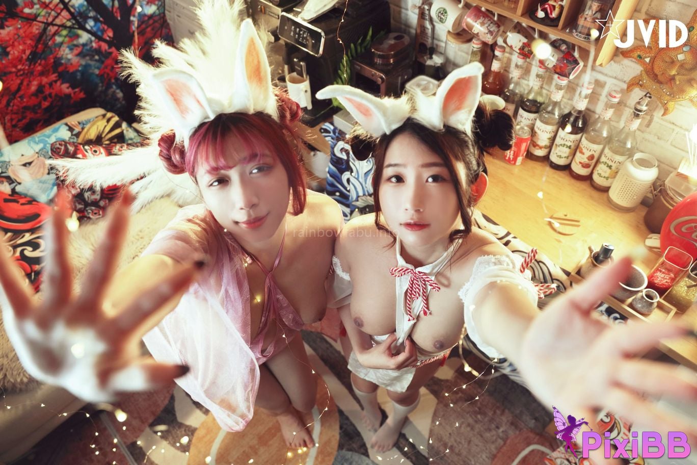 JVID Meat bag Mini Wu Zi Xin Ti Ye Tu X Psychic Rabbit Color and liquid fusion PixiBB.COM 010