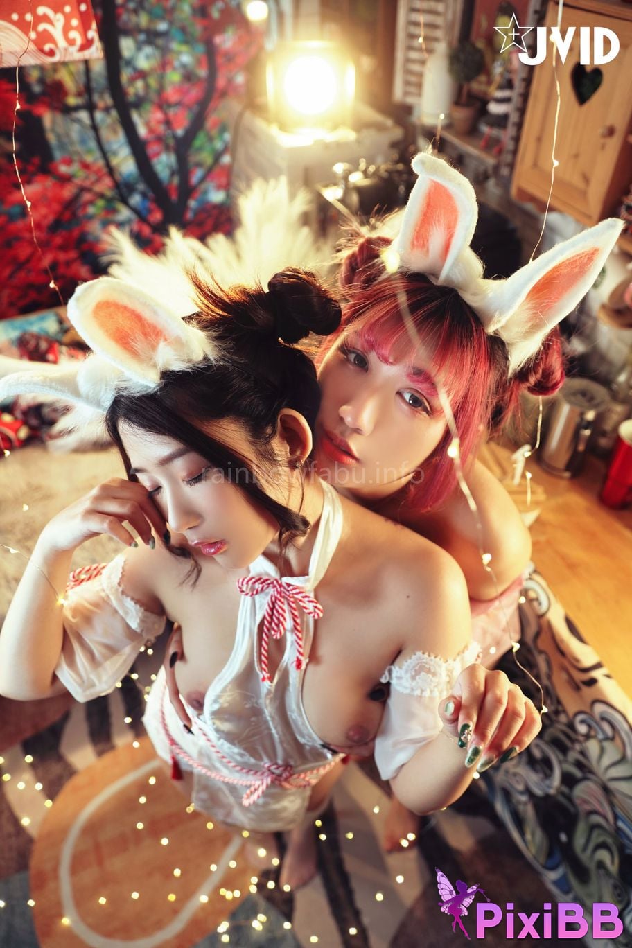 JVID Meat bag Mini Wu Zi Xin Ti Ye Tu X Psychic Rabbit Color and liquid fusion PixiBB.COM 075